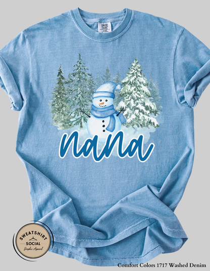 Personalized Snowman Christmas Shirt or Sweatshirt – Custom Name Holiday Design (Adult Sizes S–2XL)