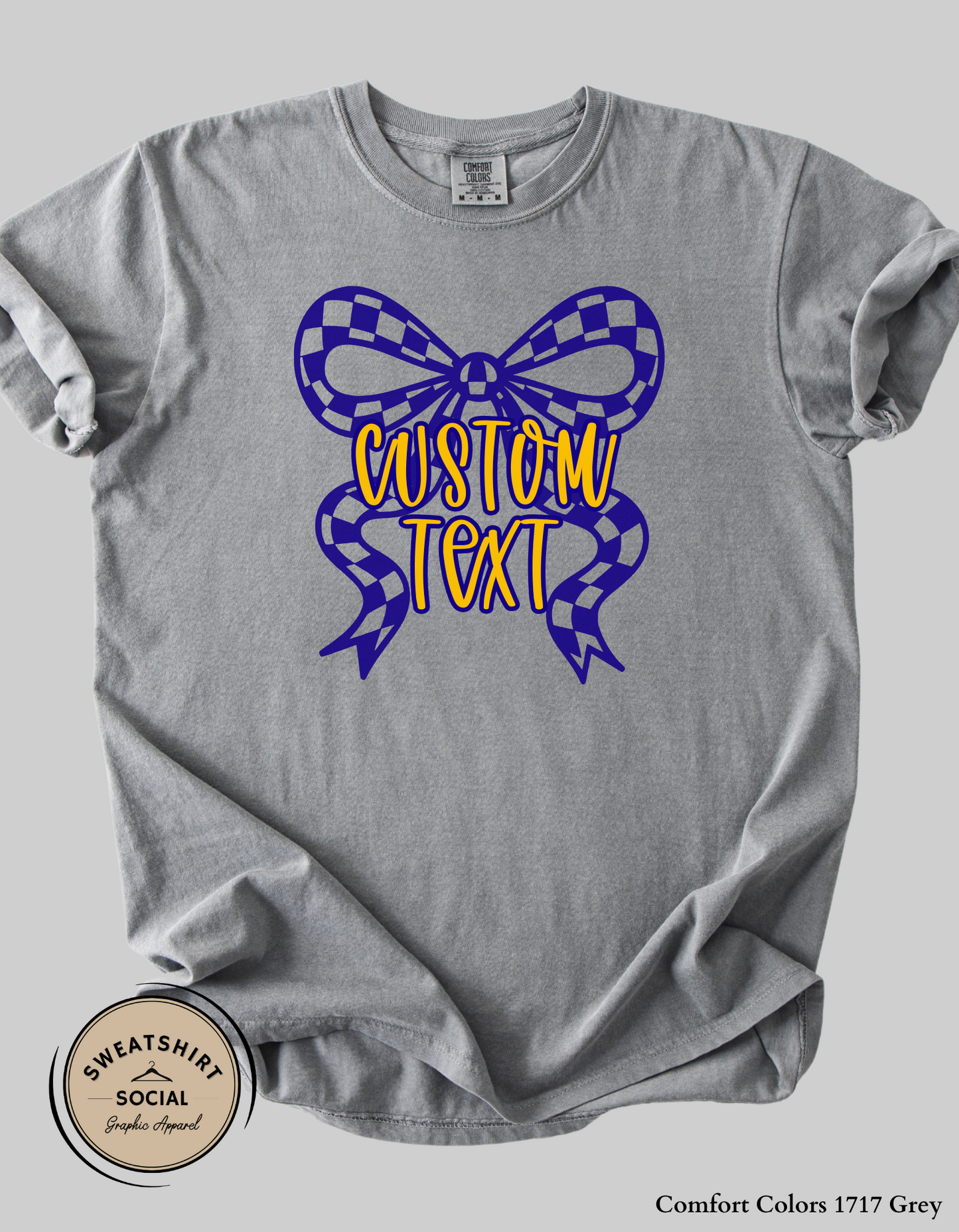 Custom Bow Shirt or Sweatshirt – Personalized Text & Colors (Adult Sizes)