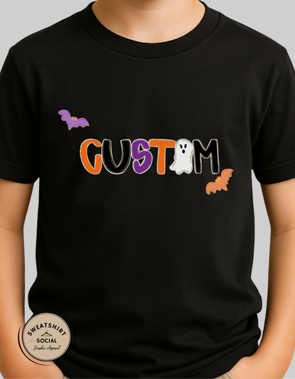 Kids Custom Halloween Alpha Shirt – Personalized Spooky Tee (Infant, Toddler, Youth)