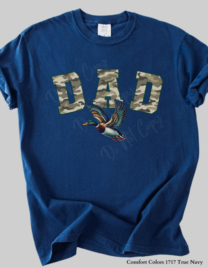 Camo DAD Mallard Duck T-Shirt or Sweatshirt – Hunting-Inspired Gift for Outdoorsy Dads