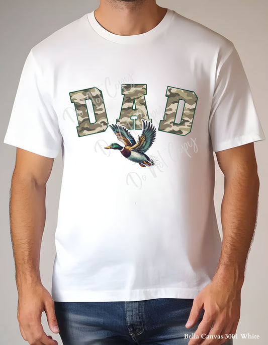 Camo DAD Mallard Duck T-Shirt or Sweatshirt – Hunting-Inspired Gift for Outdoorsy Dads