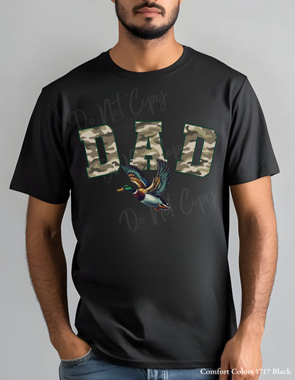 Camo DAD Mallard Duck T-Shirt or Sweatshirt – Hunting-Inspired Gift for Outdoorsy Dads