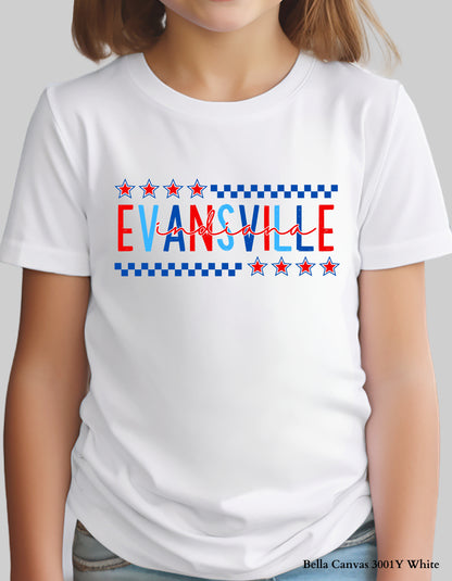 Kids’ Evansville Fourth of July Shirt – Patriotic Hometown Tee (Infant, Toddler & Youth Sizes)