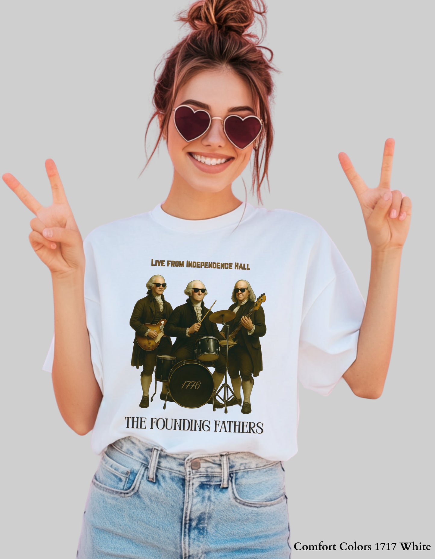Founding Fathers Band Shirt or Sweatshirt – Funny 4th of July Graphic Tee (Live from Independence Hall)