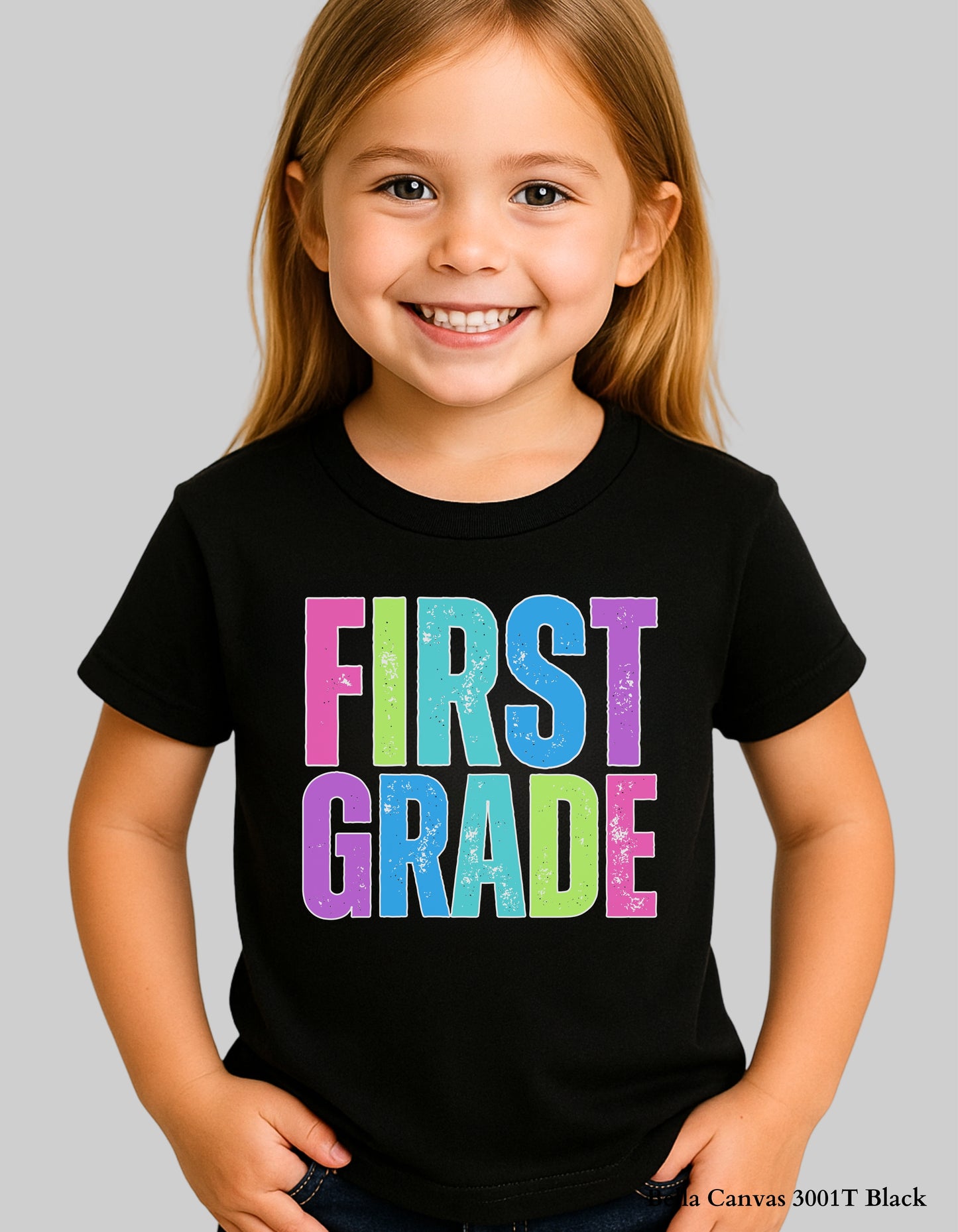 Kids Bright Grade Shirt – Pre-K to 5th Grade Rainbow Back to School Tee