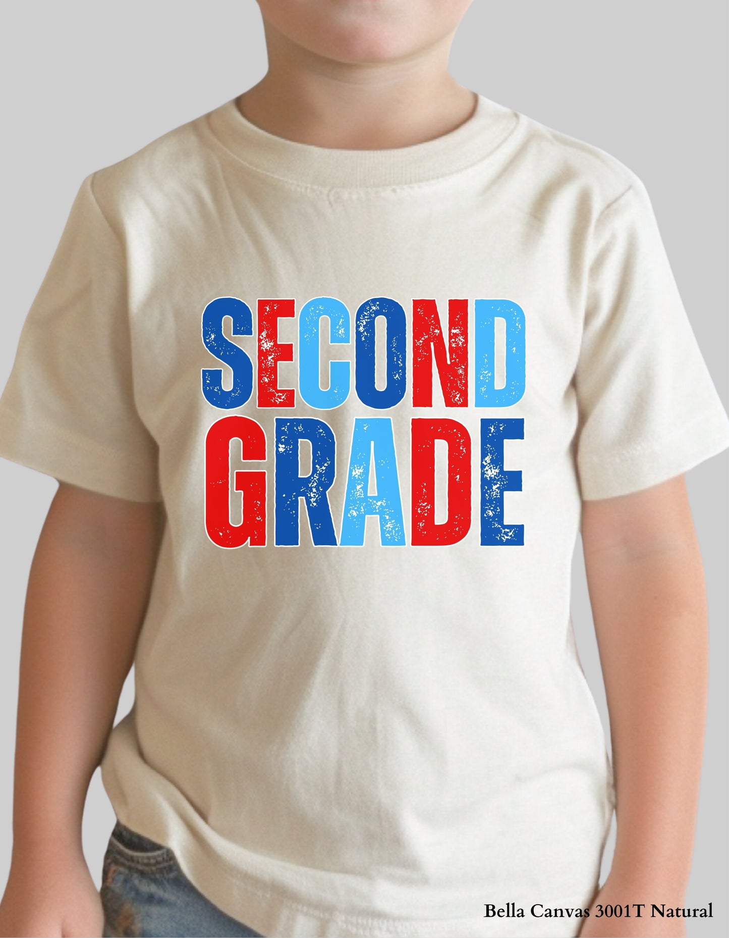 Kids Back to School Grade Shirt – Pre-K to 5th Grade (Red, White & Blue Design)