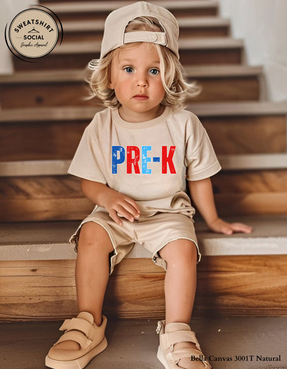 Kids Back to School Grade Shirt – Pre-K to 5th Grade (Red, White & Blue Design)