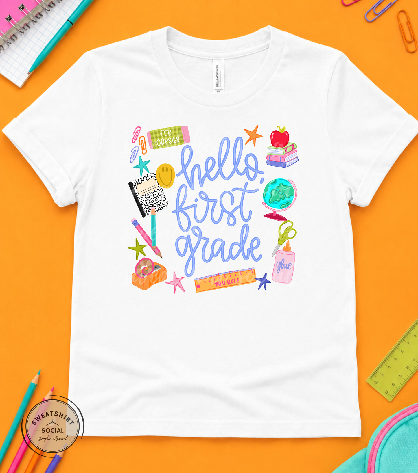 Hello Grade Level Kids Shirt – Colorful Back to School Tee for Pre-K, Kindergarten, 1st–5th Grade