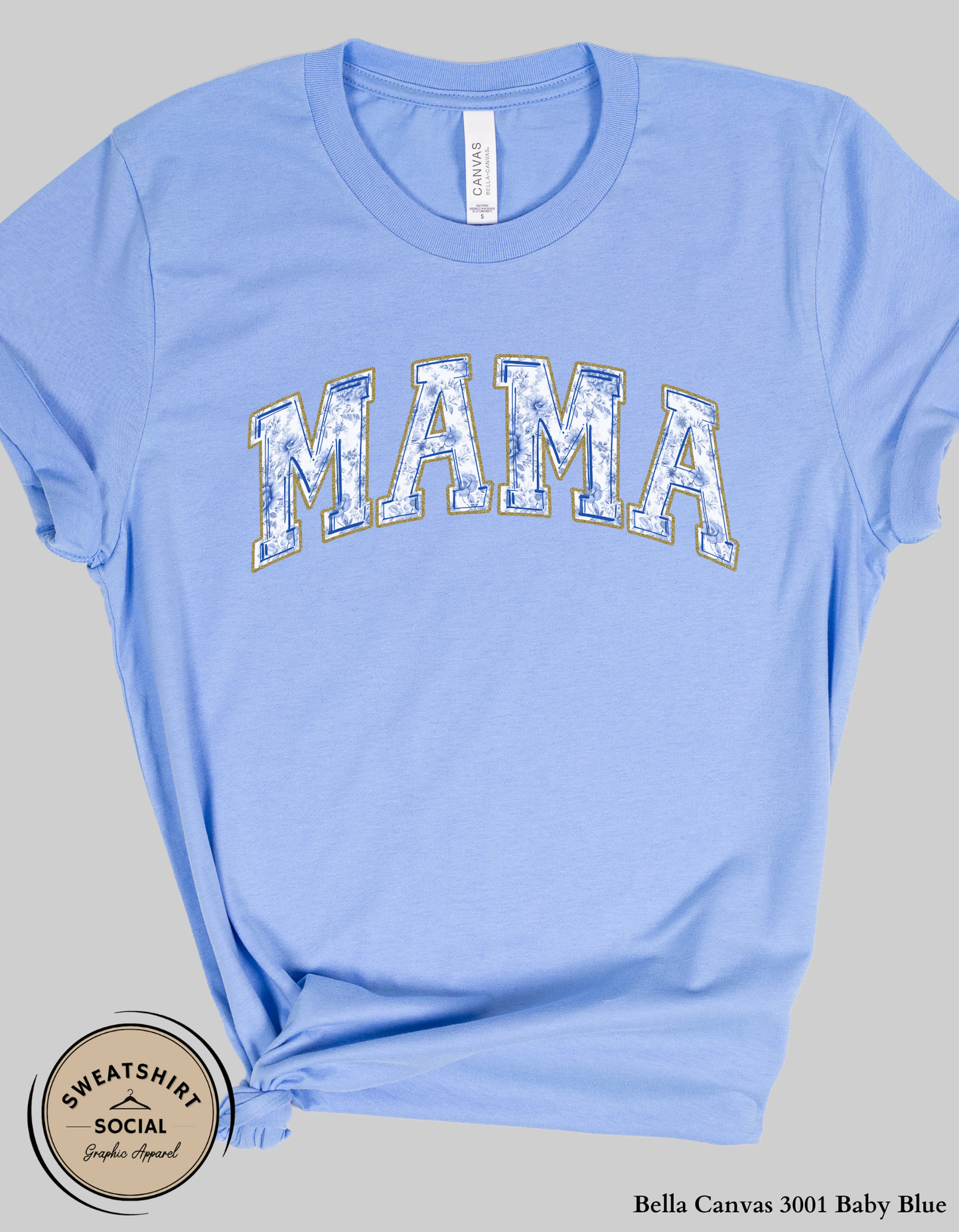 Mama & Mini Matching Shirts or Sweatshirts – Blue Toile Mommy and Me Outfits (Adult + Kids Sizes)