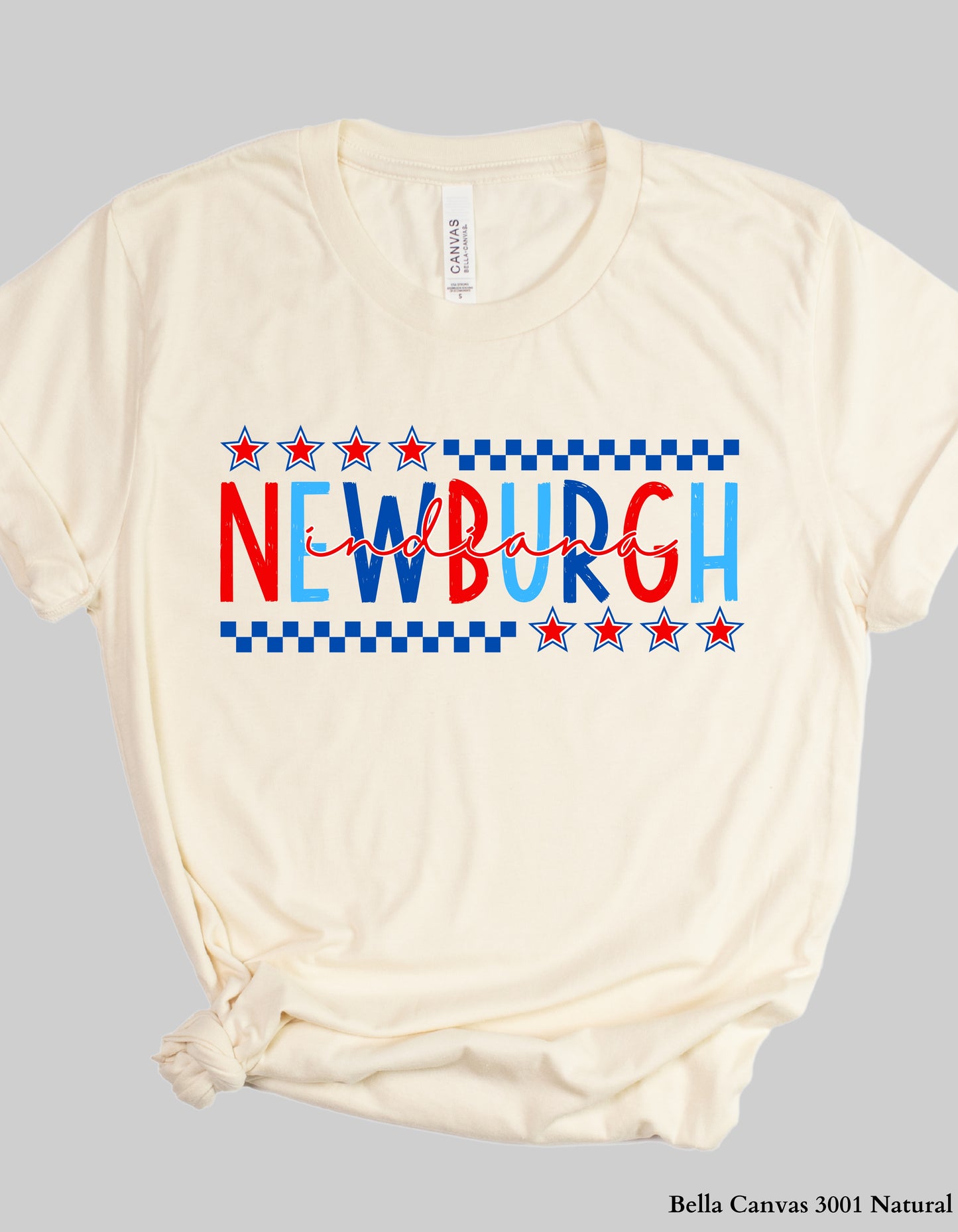 Newburgh IN Fourth of July Shirt – Patriotic Red, White & Blue Hometown T-Shirt or Tank