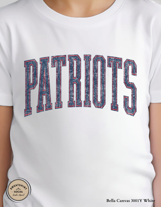 Patriots Varsity Shirt for Kids – Subtle Vintage Game Day Design (Infant–Youth Sizes)
