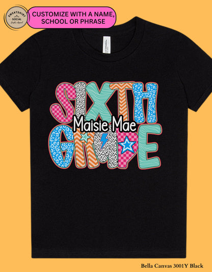 Pink Dot Grade Shirt for Kids – Custom Back to School Tee (Kindergarten to 8th Grade)