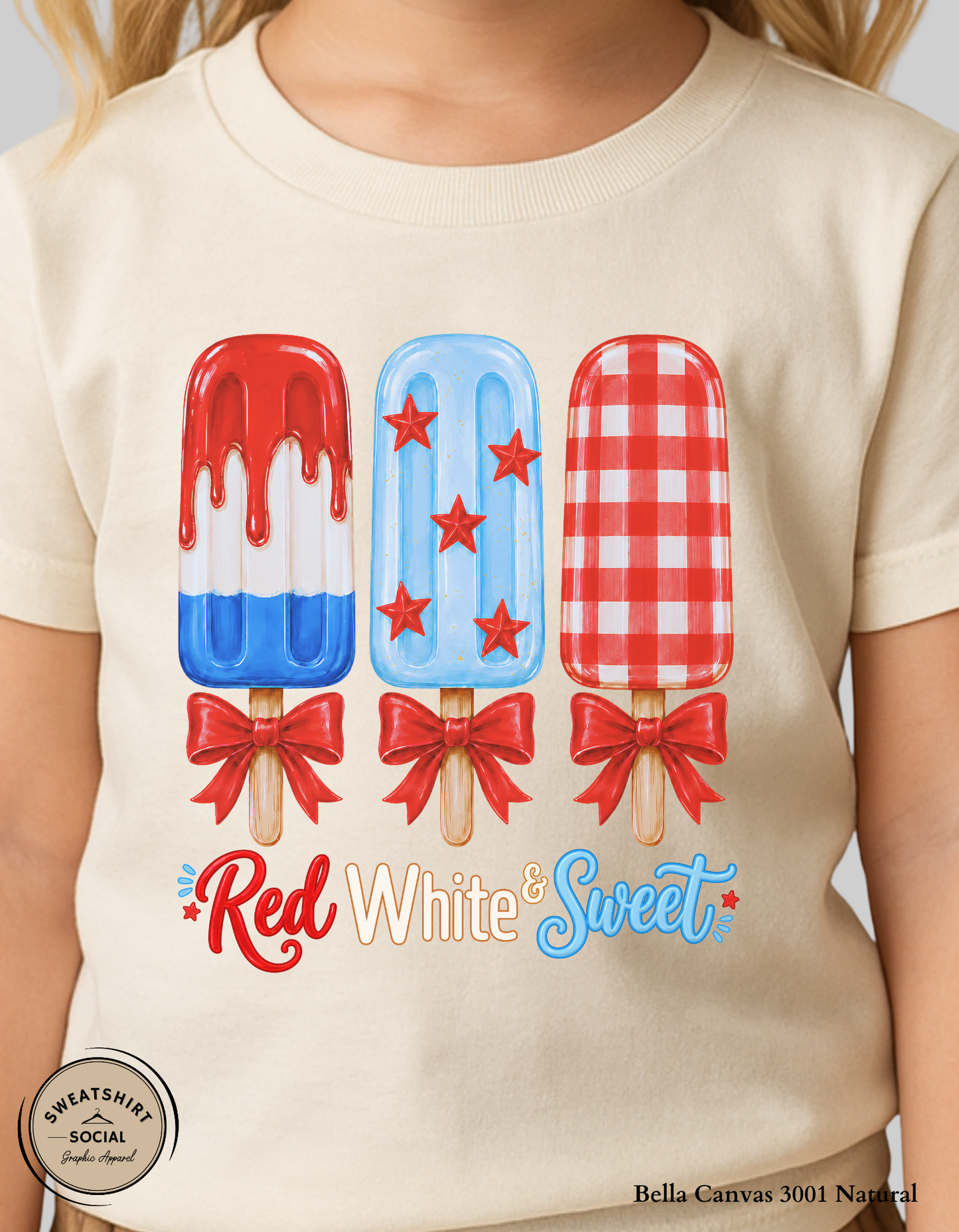 Red White & Sweet Patriotic Kids Shirt – Fourth of July Popsicle Tee for Babies, Toddlers & Youth