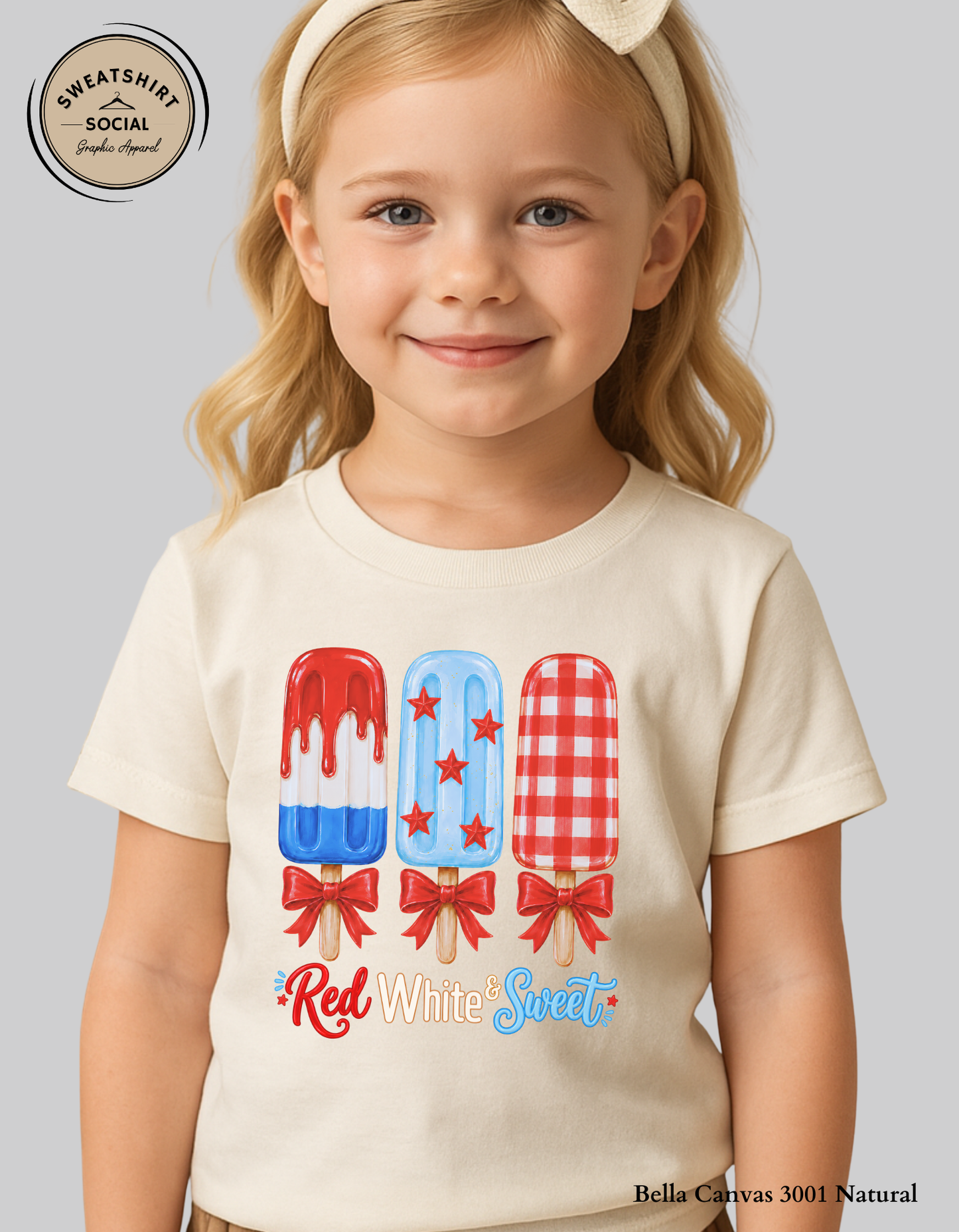 Red White & Sweet Patriotic Kids Shirt – Fourth of July Popsicle Tee for Babies, Toddlers & Youth