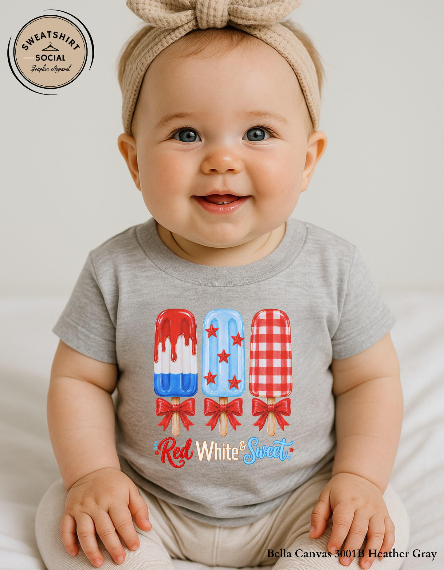 Red White & Sweet Patriotic Kids Shirt – Fourth of July Popsicle Tee for Babies, Toddlers & Youth