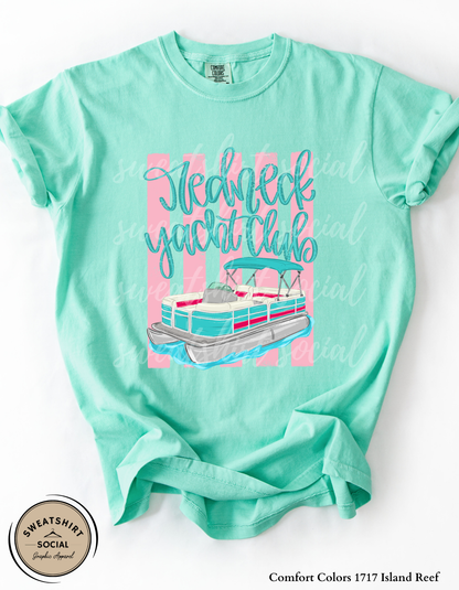 Redneck Yacht Club Tank or Shirt – Funny Lake Life Graphic Tee, Pontoon Boat Summer Shirt (Adult Sizes S–2XL)
