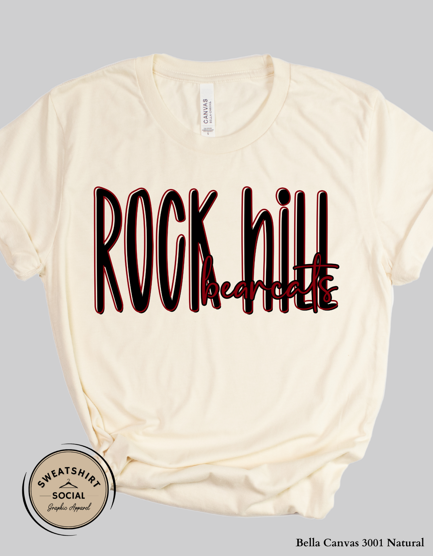 Rock Hill Bearcats T-Shirt and Sweatshirt – Vintage Lettered Look (Adult Sizes)