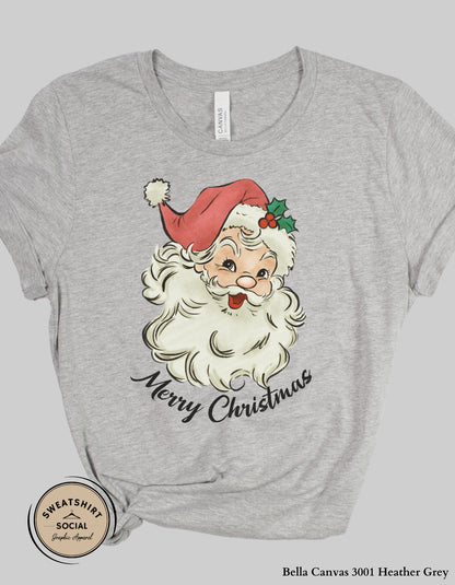 Vintage Santa Merry Christmas Sweatshirt – Retro Holiday Crewneck (Adult Sizes S–2XL)