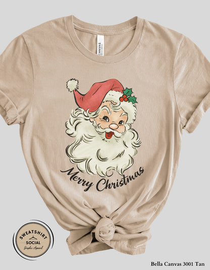 Vintage Santa Merry Christmas Sweatshirt – Retro Holiday Crewneck (Adult Sizes S–2XL)