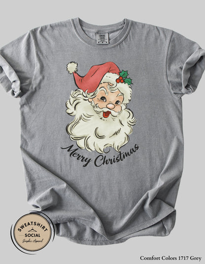 Vintage Santa Merry Christmas Sweatshirt – Retro Holiday Crewneck (Adult Sizes S–2XL)
