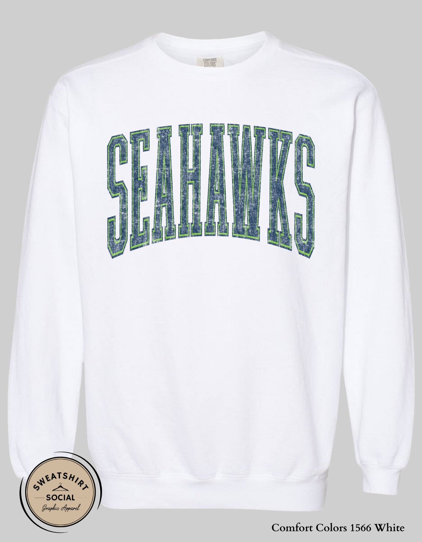 Seattle Seahawks Vintage Varsity Shirt – Subtle Distressed Football Fan Design (Adult Sizes S–2XL)