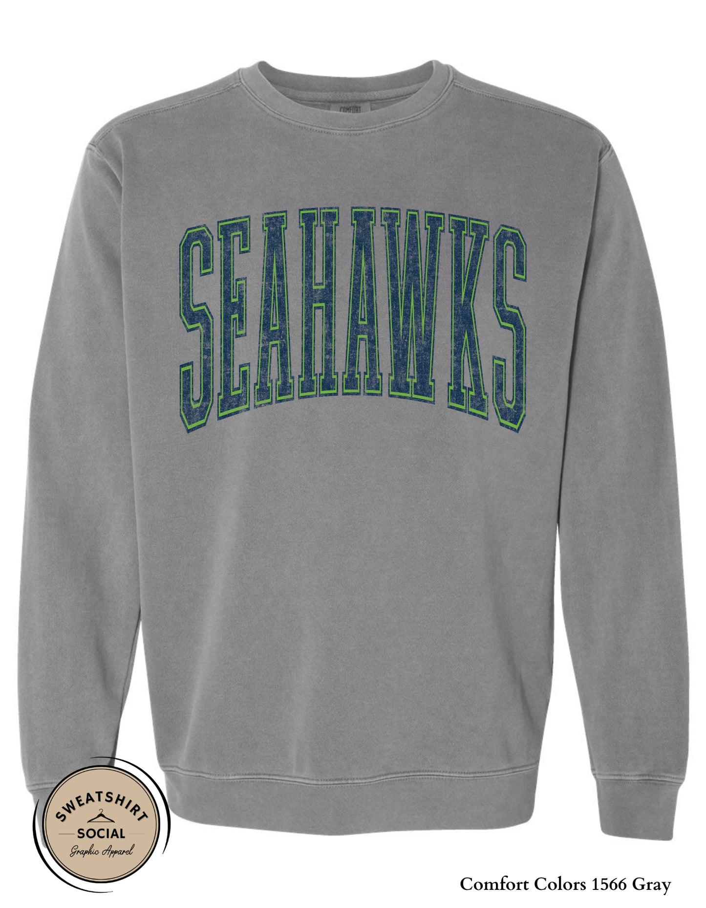 Seattle Seahawks Vintage Varsity Shirt – Subtle Distressed Football Fan Design (Adult Sizes S–2XL)