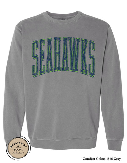 Seattle Seahawks Vintage Varsity Shirt – Subtle Distressed Football Fan Design (Adult Sizes S–2XL)