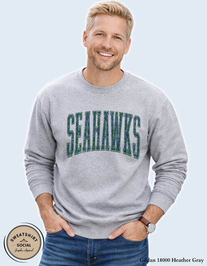 Seattle Seahawks Vintage Varsity Shirt – Subtle Distressed Football Fan Design (Adult Sizes S–2XL)