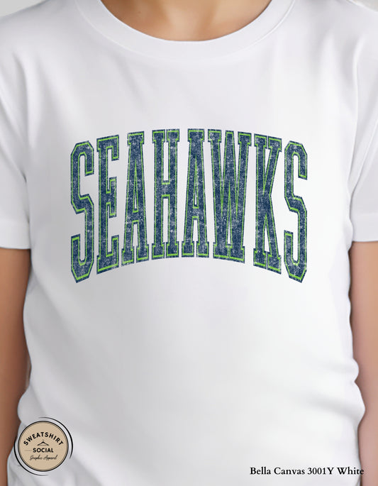 Seattle Seahawks Vintage Varsity Shirt for Kids – Classic Football Fan Design (Infant–Youth Sizes)