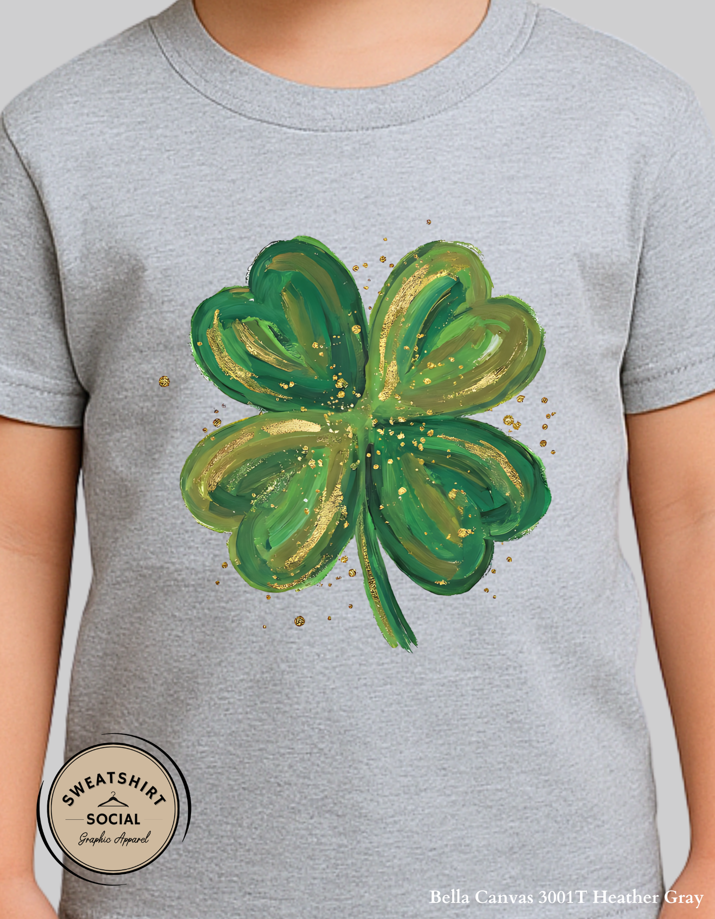 Shamrock Shirt for Kids – Gold Clover St. Patrick’s Day Tee & Sweatshirt (Infant–Youth Sizes)