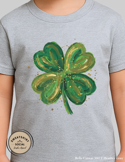 Shamrock Shirt for Kids – Gold Clover St. Patrick’s Day Tee & Sweatshirt (Infant–Youth Sizes)