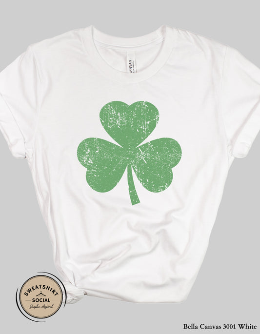 Lucky Shamrock T-Shirt or Sweatshirt – Vintage St. Patrick’s Day Clover Design (Adult Sizes S–2XL)