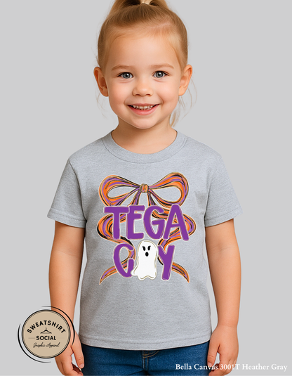 Kids Tega Cay Ghost Bow Halloween Shirt – Festive Hometown T-Shirt or Sweatshirt (Toddler & Youth) (Infant, Toddler, Youth) (Copy)