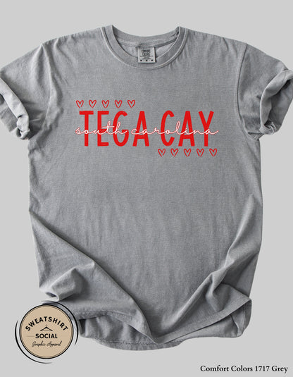 Tega Cay Valentine’s Day T-Shirt or Sweatshirt – Local Love Heart Design (Adult Sizes S–2XL)
