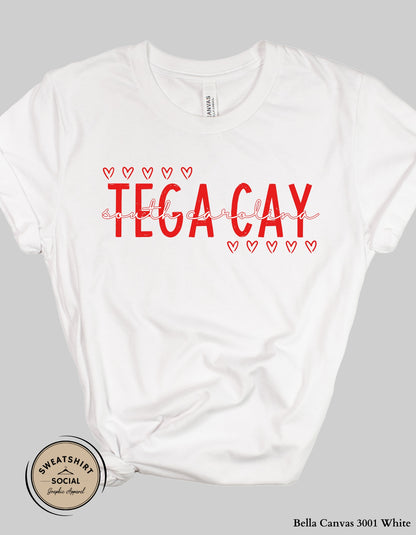 Tega Cay Valentine’s Day T-Shirt or Sweatshirt – Local Love Heart Design (Adult Sizes S–2XL)