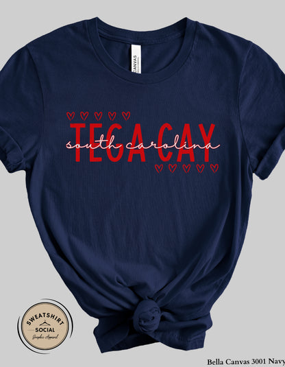 Tega Cay Valentine’s Day T-Shirt or Sweatshirt – Local Love Heart Design (Adult Sizes S–2XL)