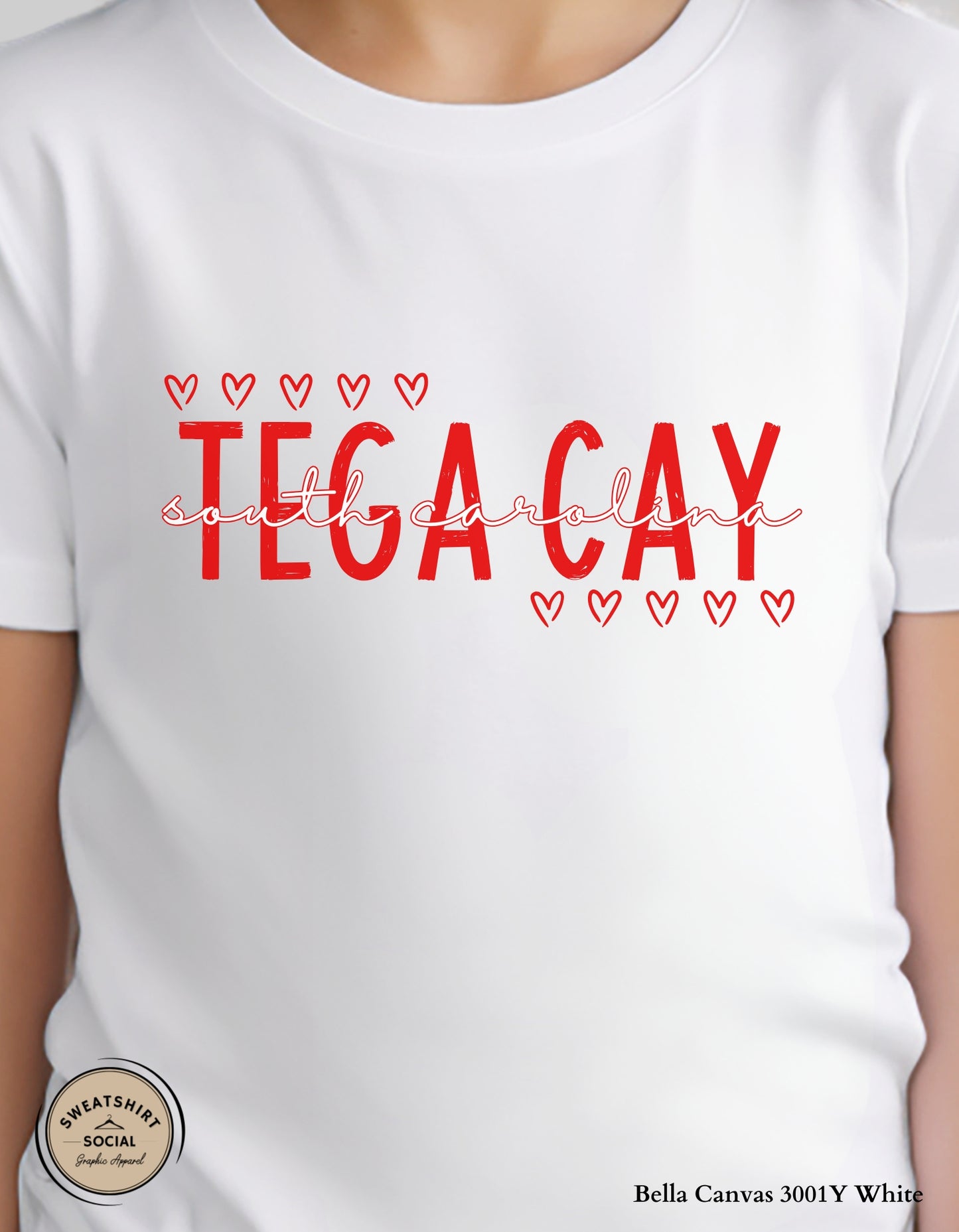 Tega Cay Valentine T-Shirt or Sweatshirt for Kids – Local Love Heart Design (Infant–Youth Sizes)
