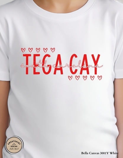 Tega Cay Valentine T-Shirt or Sweatshirt for Kids – Local Love Heart Design (Infant–Youth Sizes)