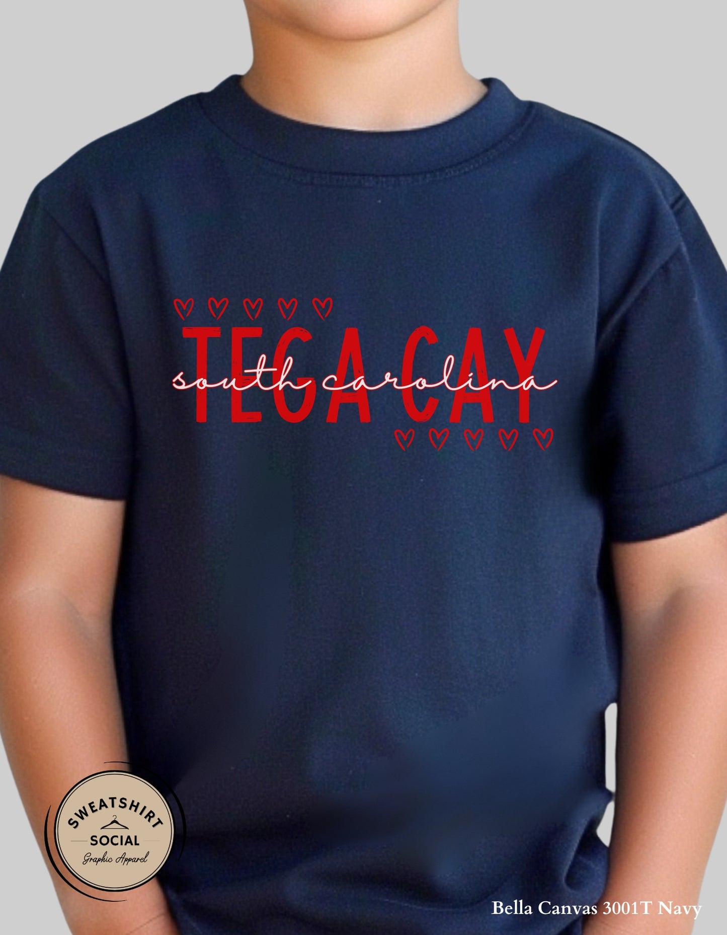 Tega Cay Valentine T-Shirt or Sweatshirt for Kids – Local Love Heart Design (Infant–Youth Sizes)