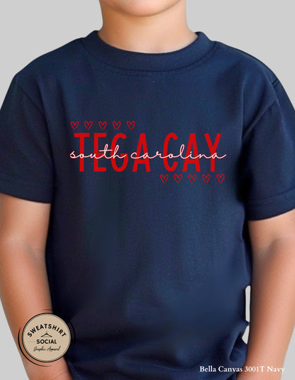 Tega Cay Valentine T-Shirt or Sweatshirt for Kids – Local Love Heart Design (Infant–Youth Sizes)