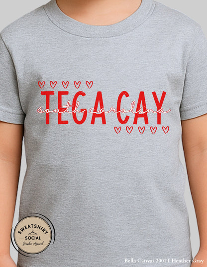 Tega Cay Valentine T-Shirt or Sweatshirt for Kids – Local Love Heart Design (Infant–Youth Sizes)