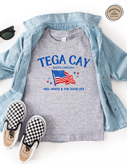 Tega Cay Red, White & The Good Life Kids Patriotic Shirt – South Carolina Fourth of July Tee for Babies, Toddlers & Youth