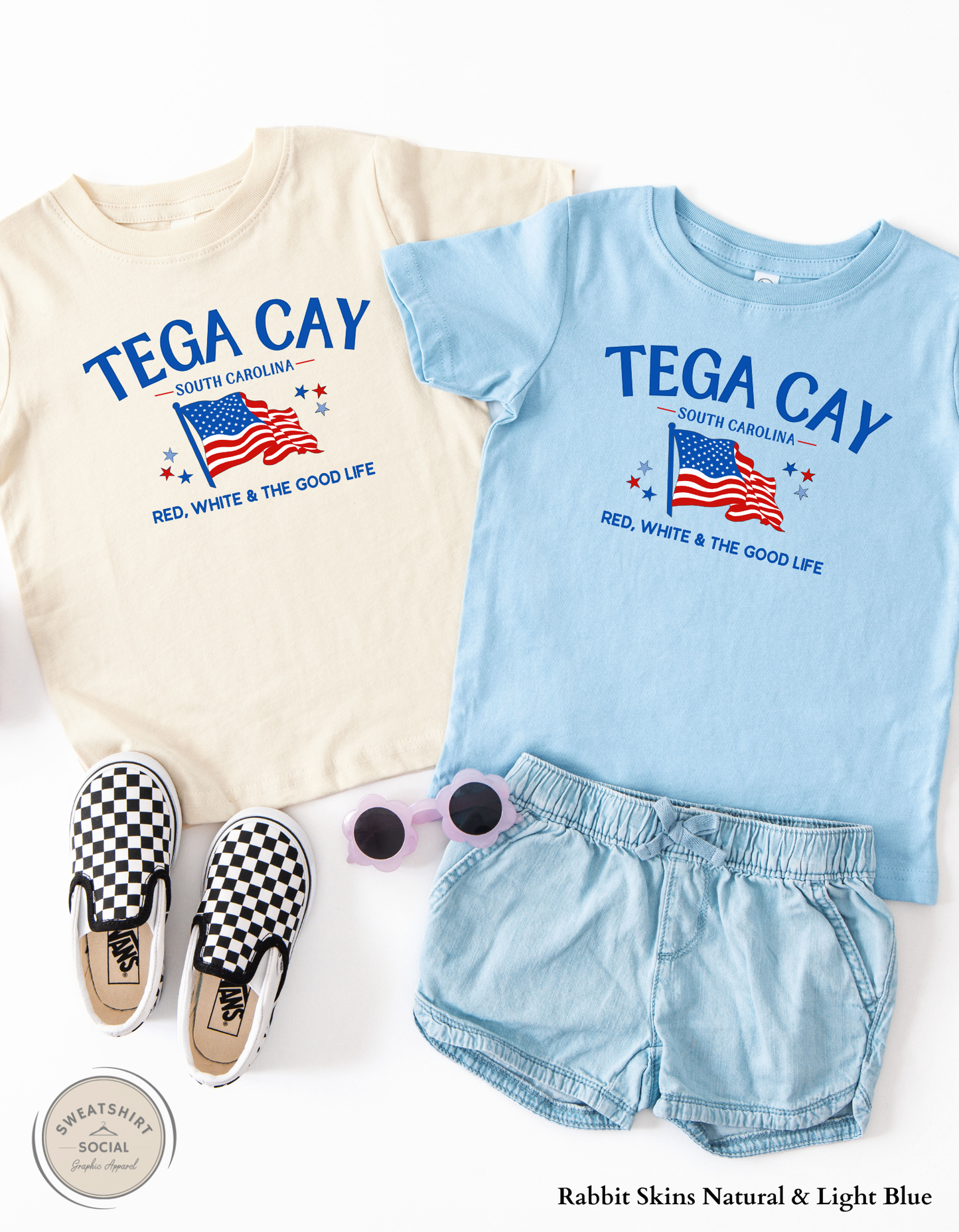 Tega Cay Red, White & The Good Life Kids Patriotic Shirt – South Carolina Fourth of July Tee for Babies, Toddlers & Youth