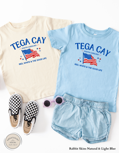Tega Cay Red, White & The Good Life Kids Patriotic Shirt – South Carolina Fourth of July Tee for Babies, Toddlers & Youth