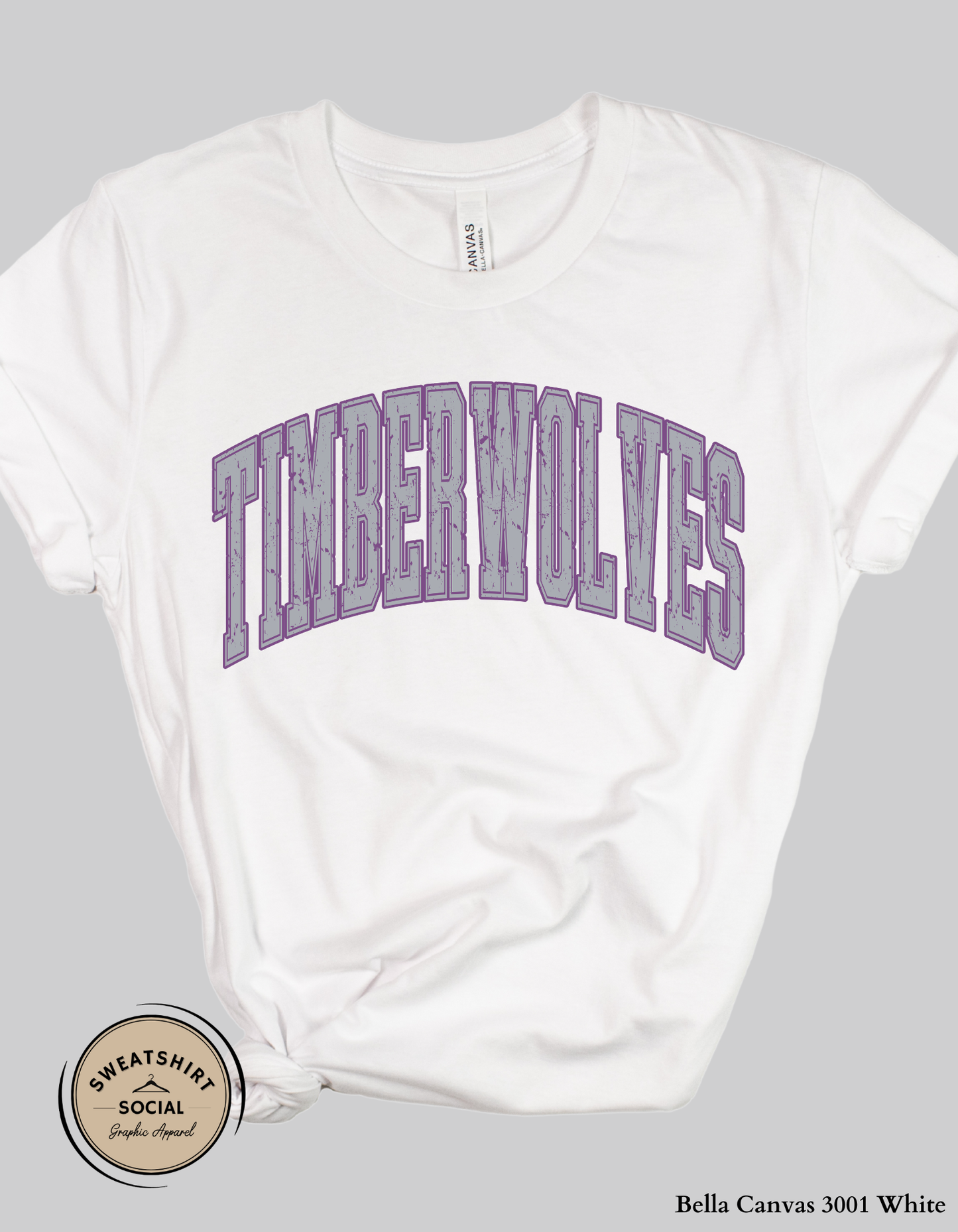Banks Trail Timberwolves Spirit Shirt – Purple or Gray Arch Design (Adult Sizes S–2XL)