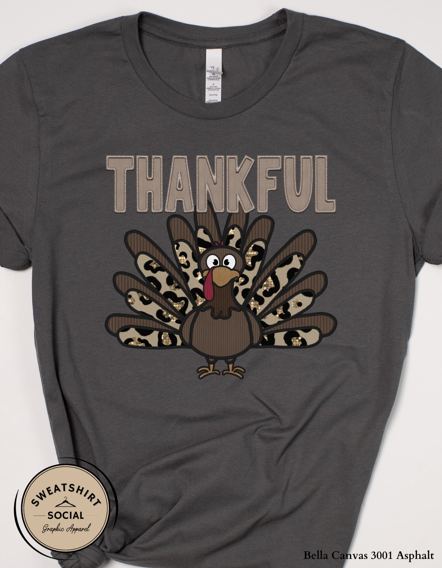Thankful Turkey Shirt – Leopard & Camo Fall Thanksgiving Tee (Adult Sizes S–2XL)