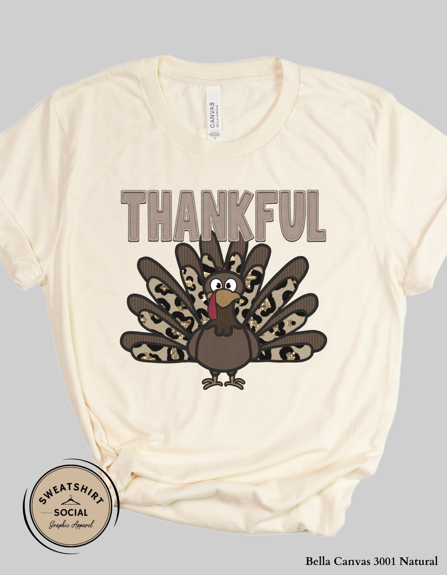 Thankful Turkey Shirt – Leopard & Camo Fall Thanksgiving Tee (Adult Sizes S–2XL)
