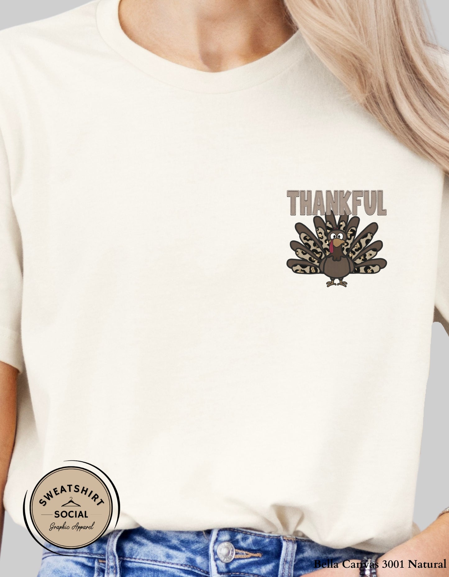 Thankful Turkey Shirt – Leopard & Camo Fall Thanksgiving Tee (Adult Sizes S–2XL)