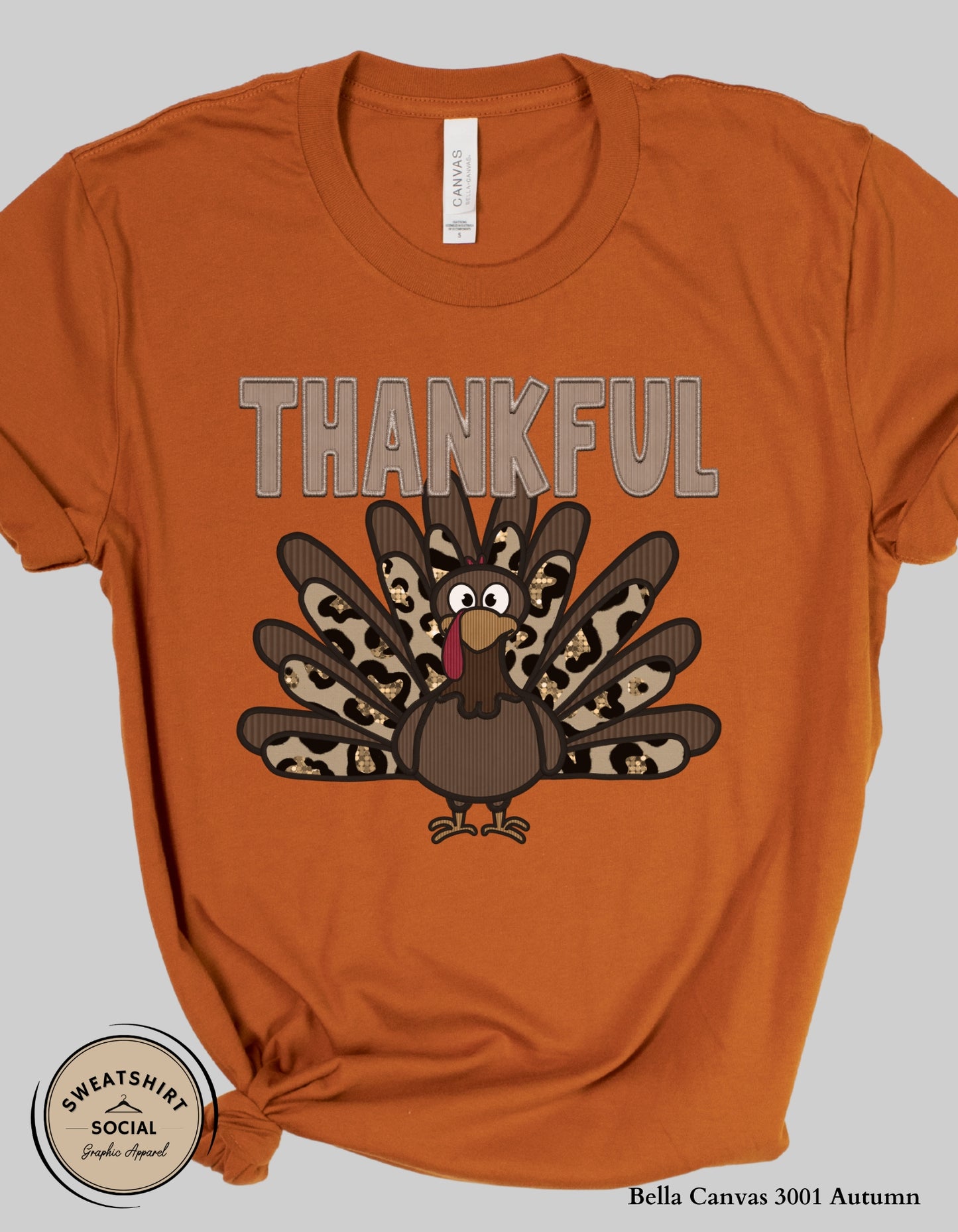 Thankful Turkey Shirt – Leopard & Camo Fall Thanksgiving Tee (Adult Sizes S–2XL)
