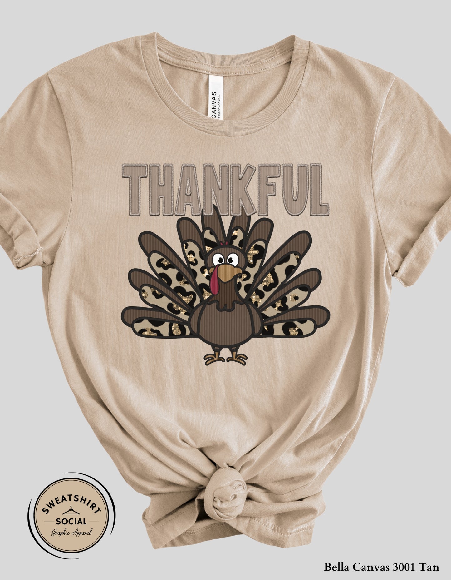 Thankful Turkey Shirt – Leopard & Camo Fall Thanksgiving Tee (Adult Sizes S–2XL)